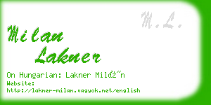 milan lakner business card